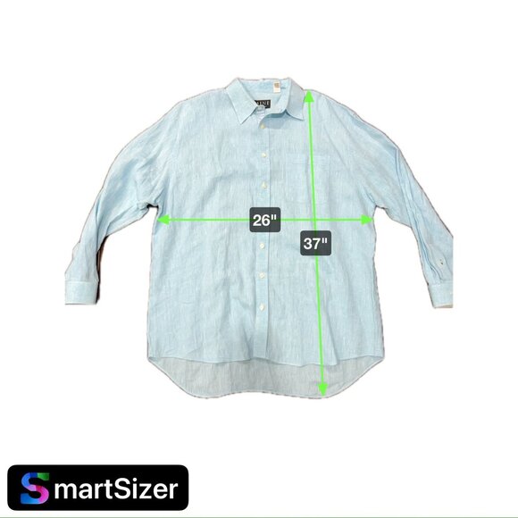 MINE Mens Light Blue Long Sleeve Linen Button-Up Shirt Size 2XB - Picture 6 of 8